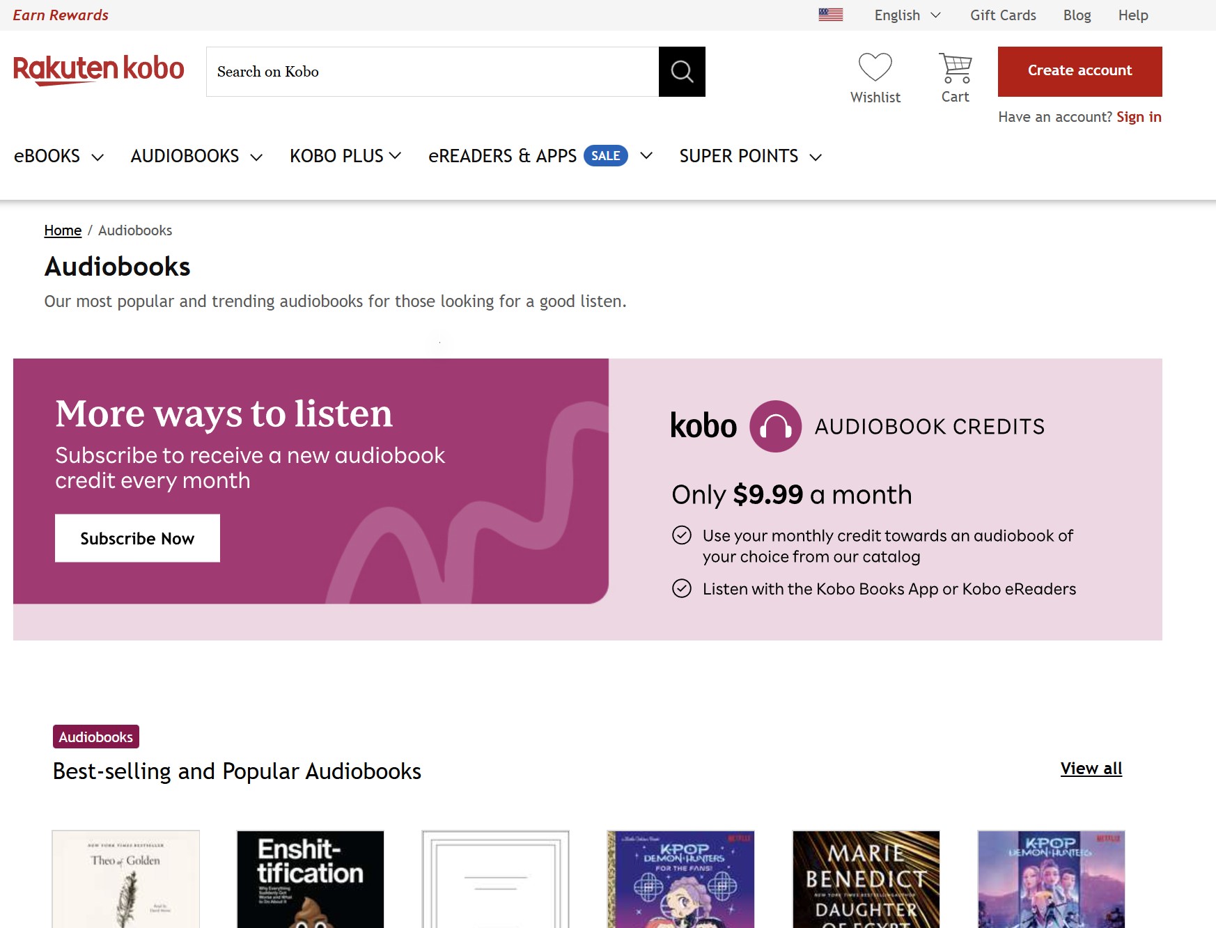 Kobo Audiobooks
