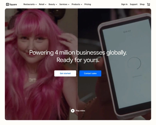Square up - Powering 4 million businesses globally. Logo
