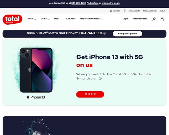 Total Wireless: affordable plans with Verizon’s trusted coverage Logo